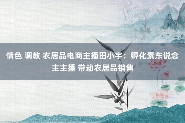 情色 调教 农居品电商主播田小宇：孵化素东说念主主播 带动农居品销售